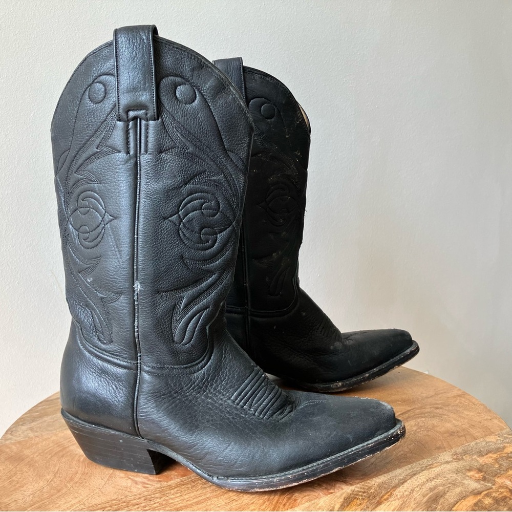 El General | Cowboy Monochrome Leather Roper Boots Unisex